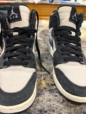 Jordan Mid-Top Sneakers in Black and Cream